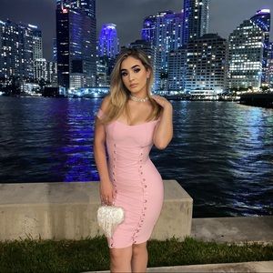 Pink bodycon dress